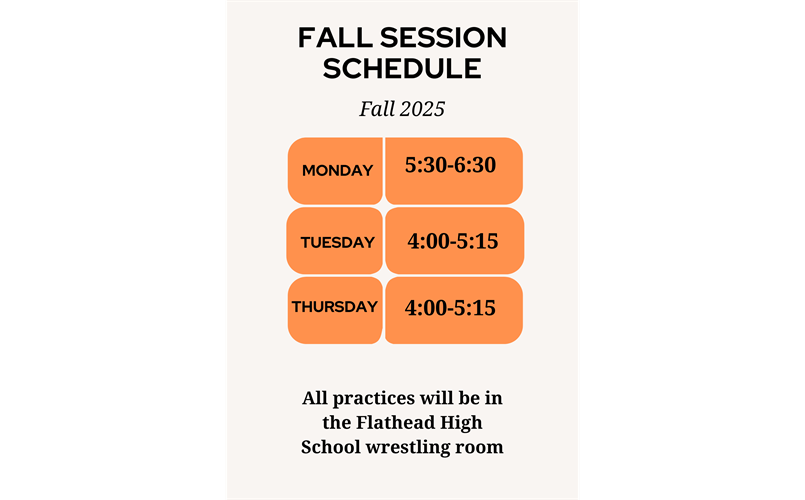 Fall Practice Schedule